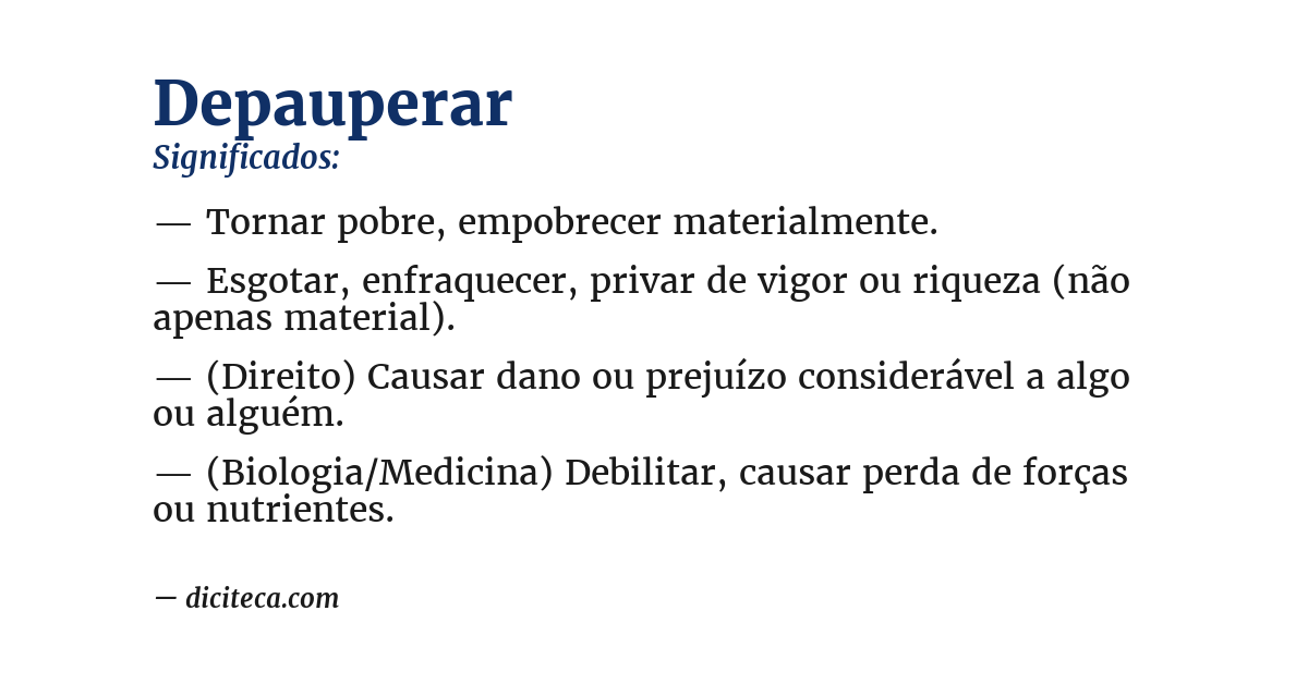 Significado de depauperar