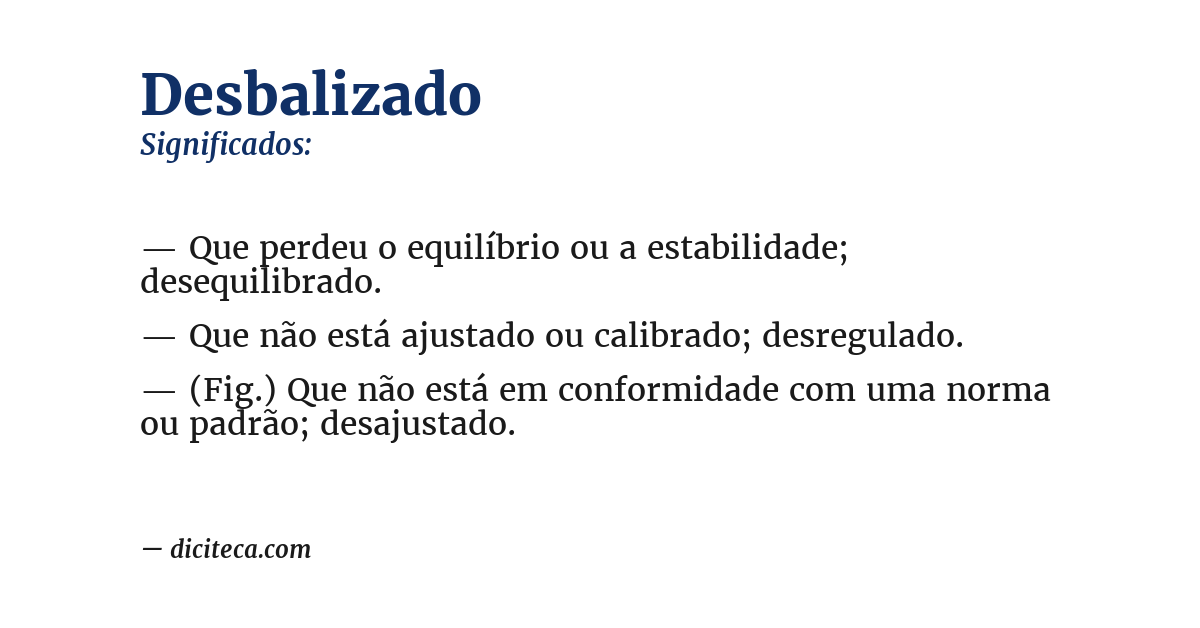 Significado de desbalizado