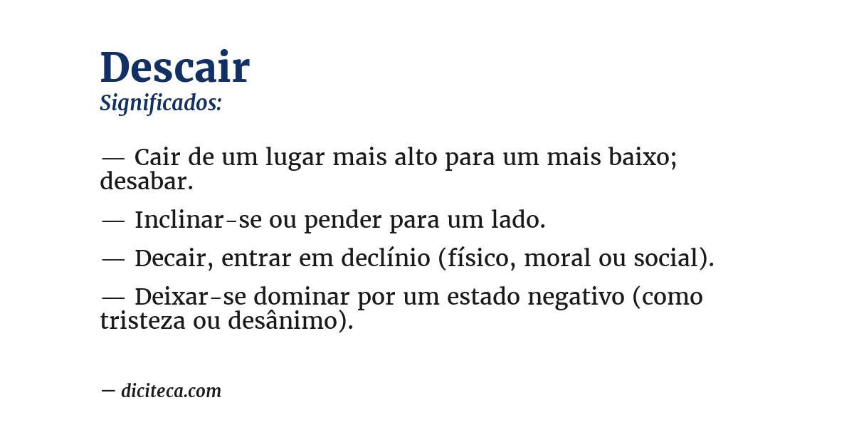 Significado de descair