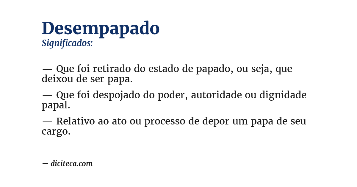 Significado de desempapado