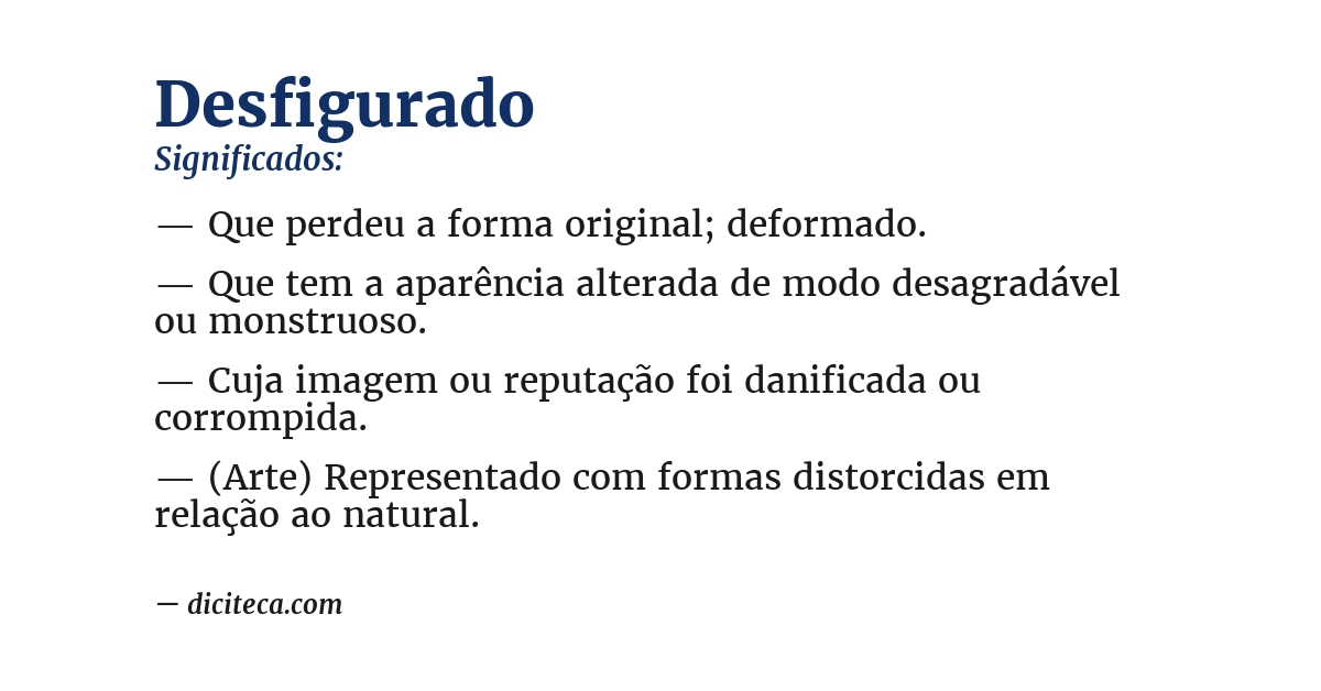 Significado de desfigurado