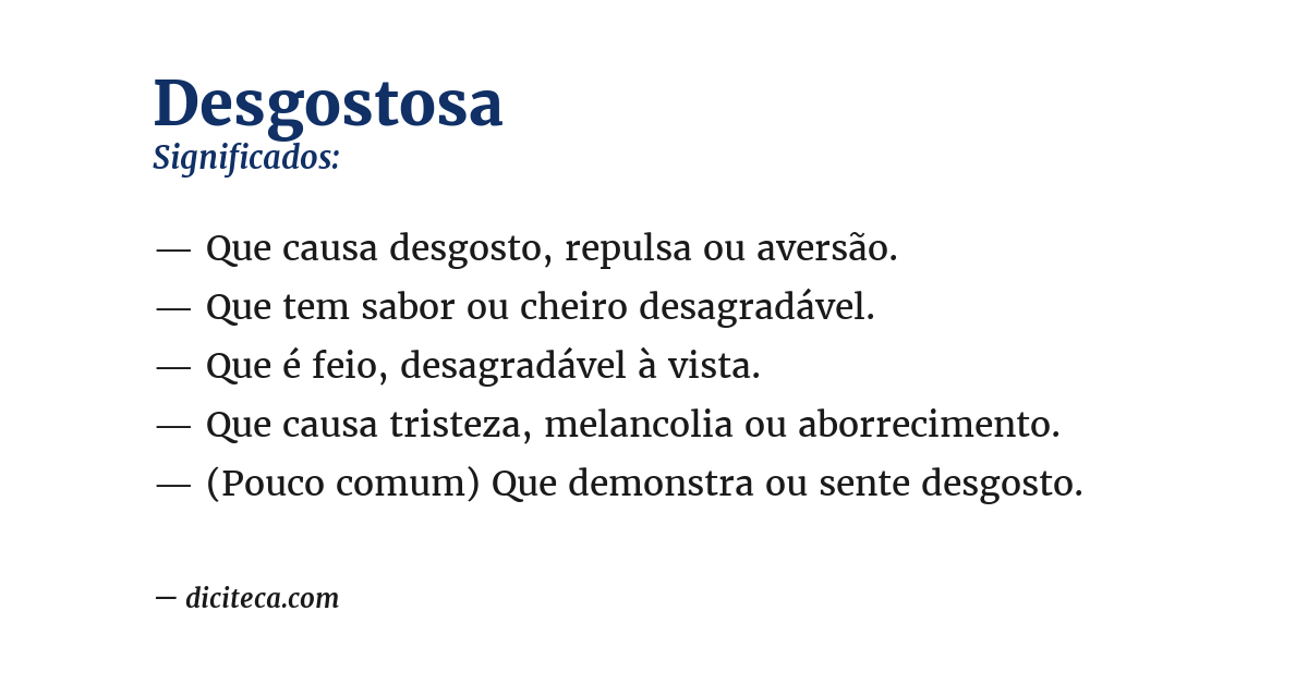 Significado de desgostosa