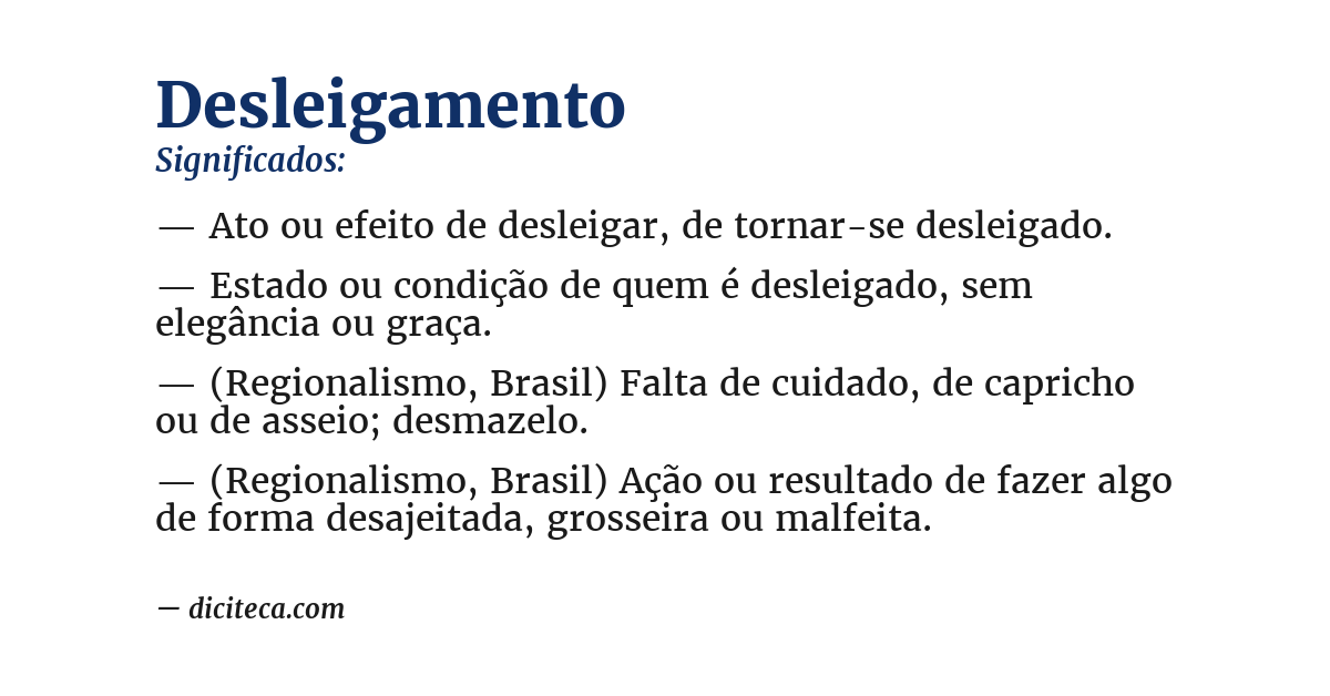 Significado de desleigamento