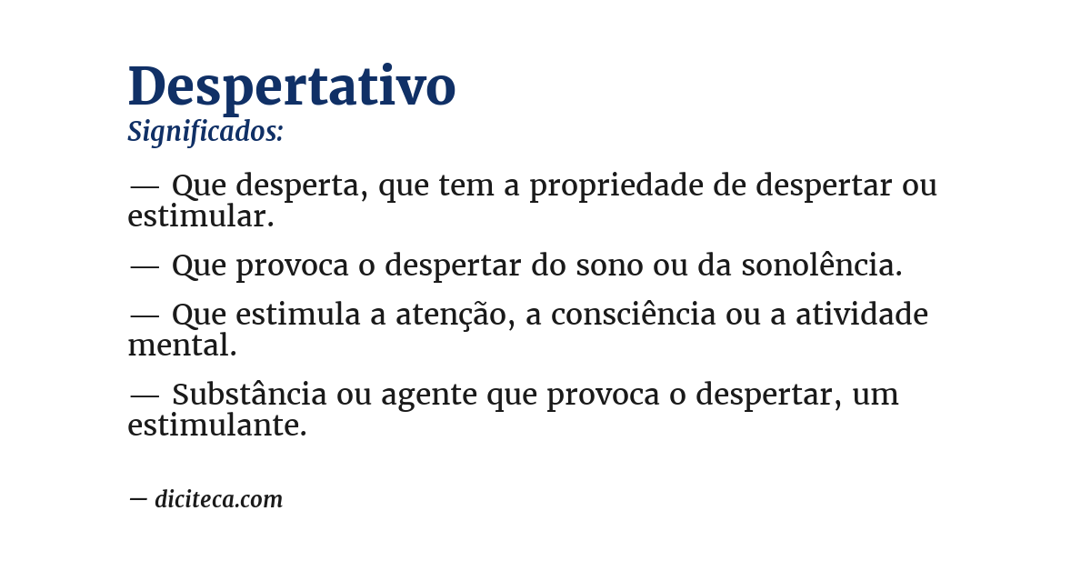 Significado de despertativo