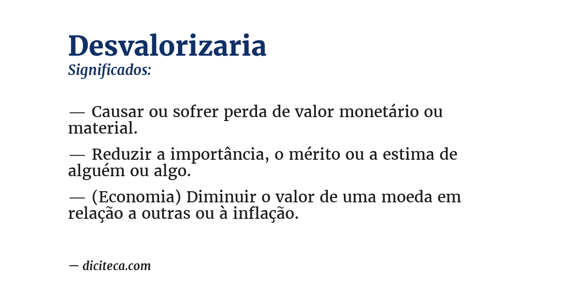 Significado de desvalorizaria