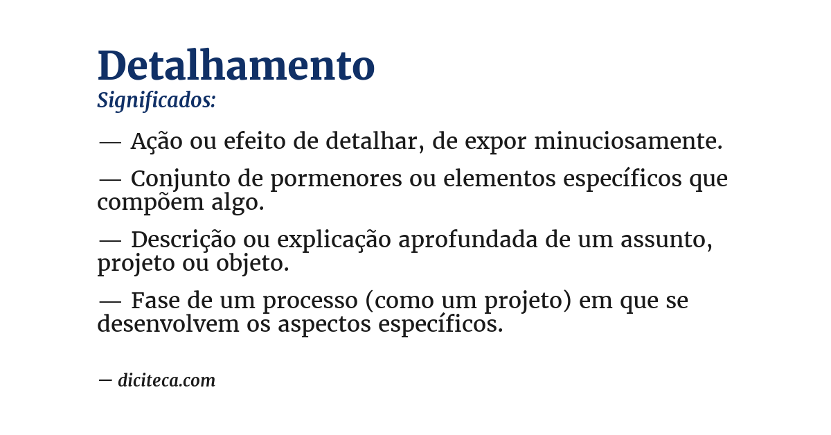 Significado de detalhamento