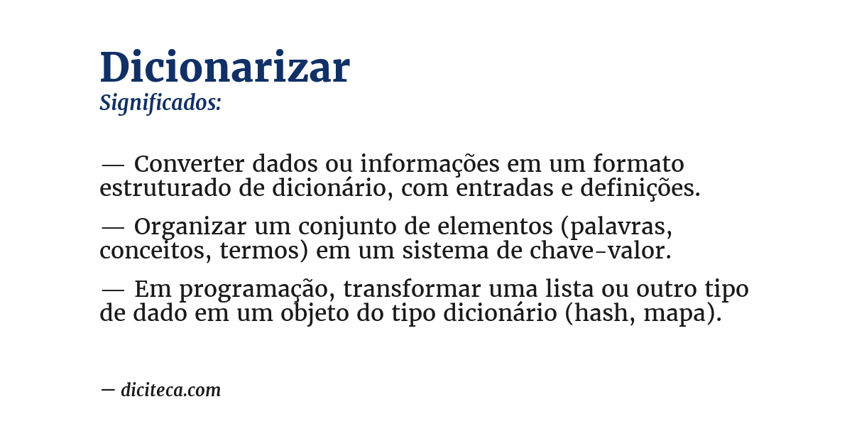 Significado de dicionarizar