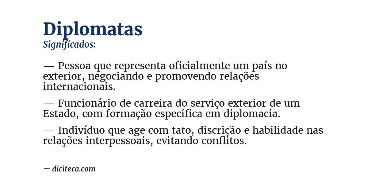 Significado de diplomatas