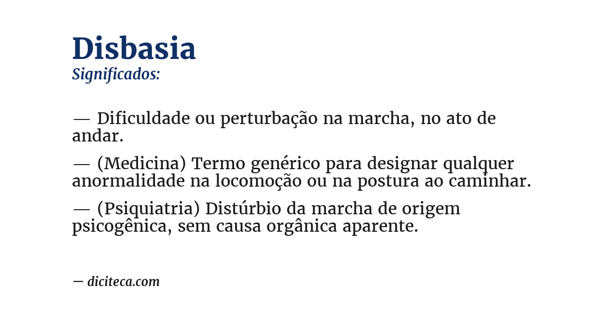 Significado de disbasia