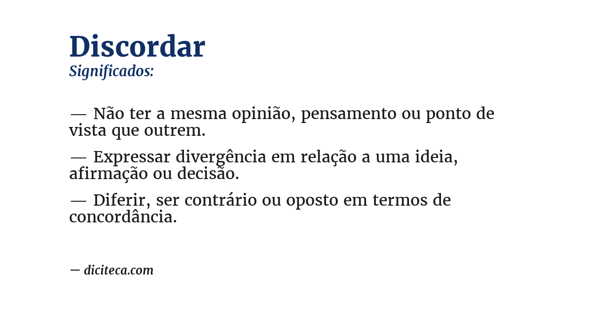 Significado de discordar