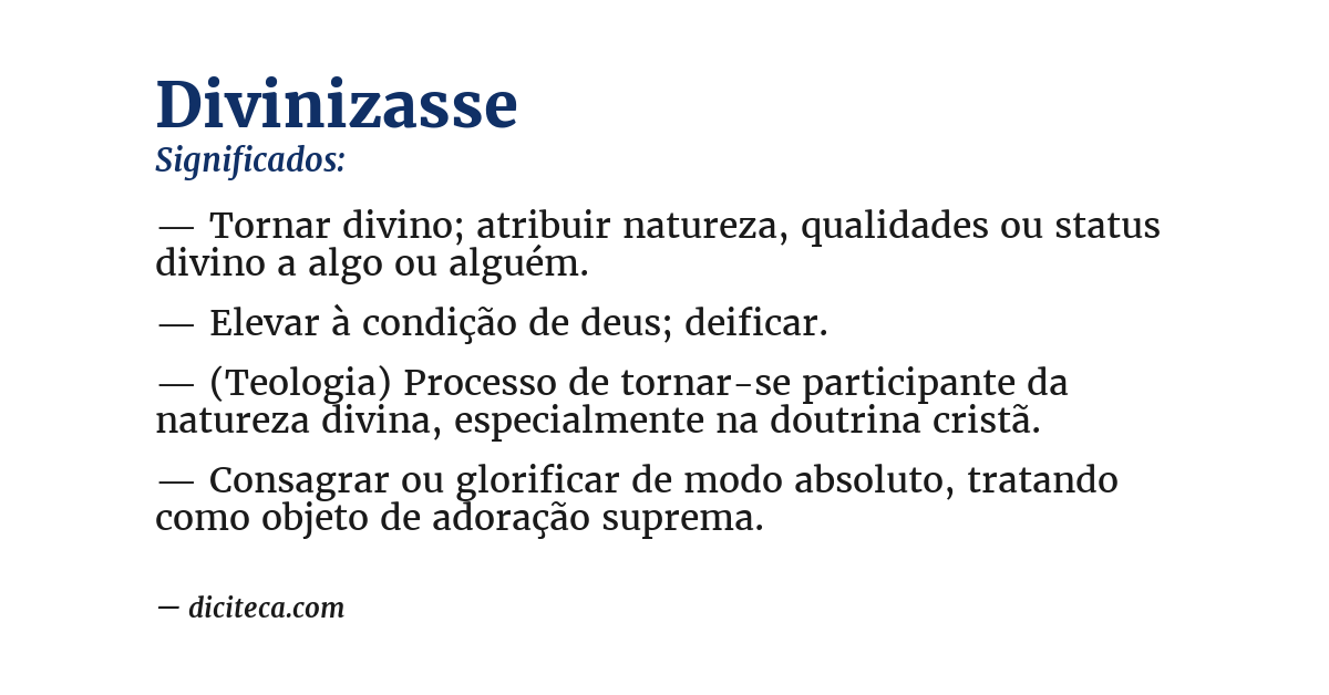 Significado de divinizasse