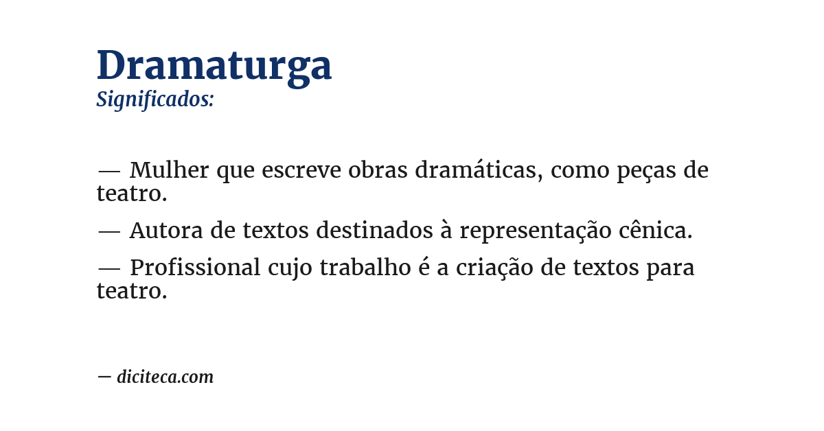 Significado de dramaturga