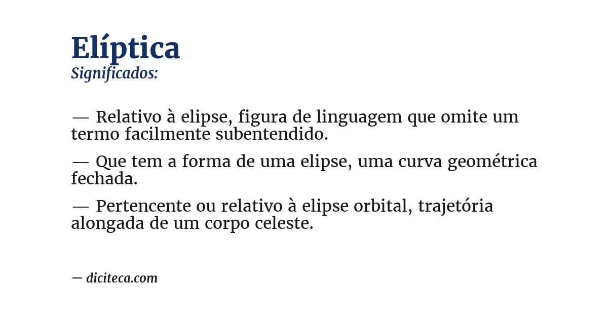 Significado de elíptica