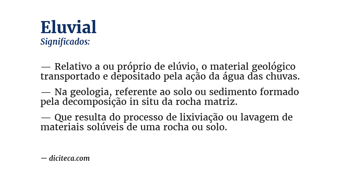 Significado de eluvial