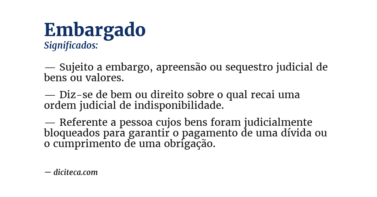 Significado de embargado