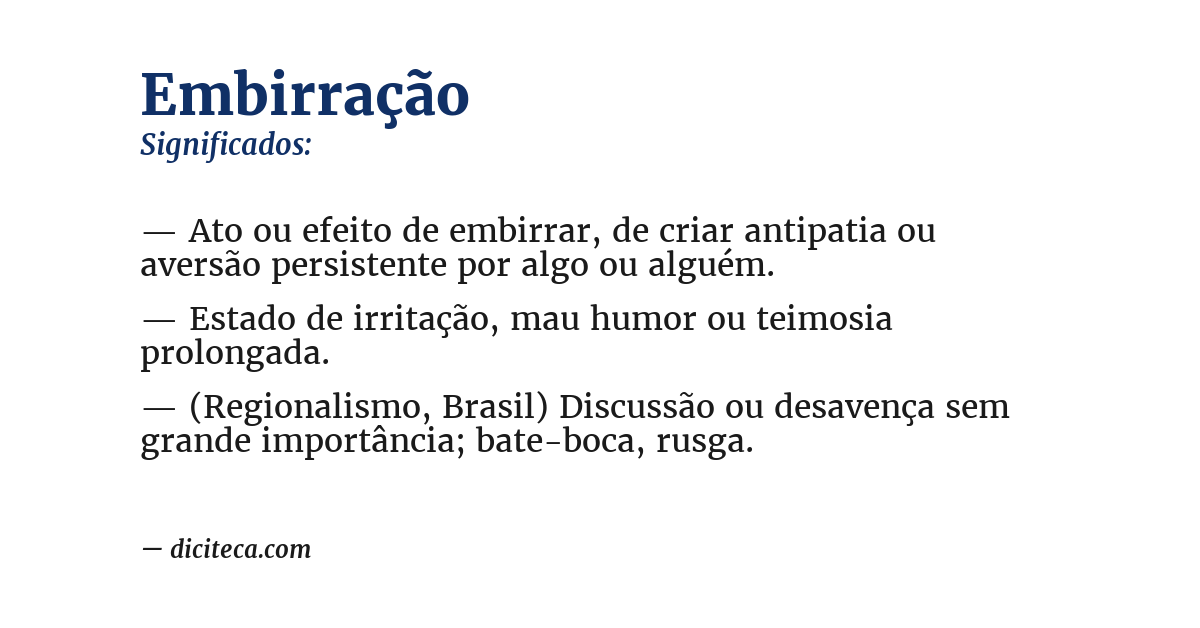 Significado de embirração