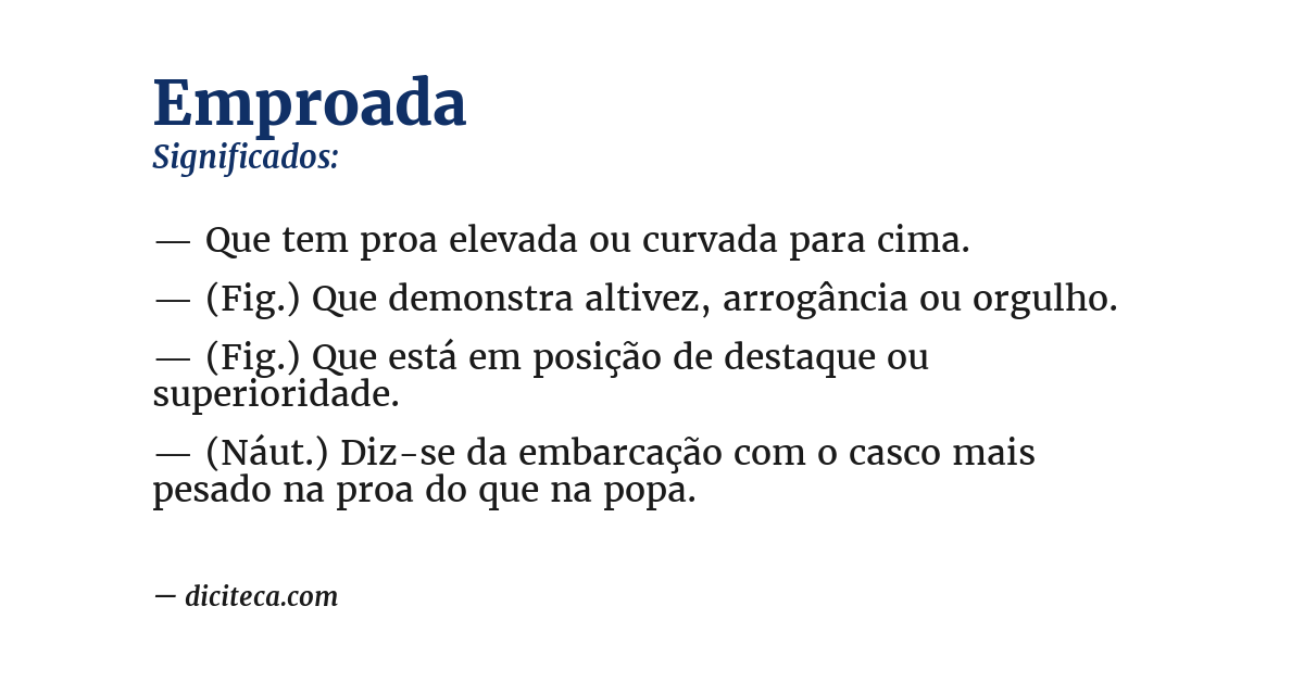 Significado de emproada