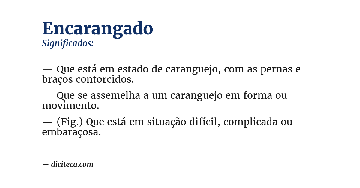 Significado de encarangado