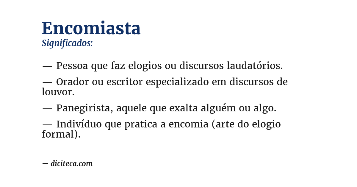 Significado de encomiasta