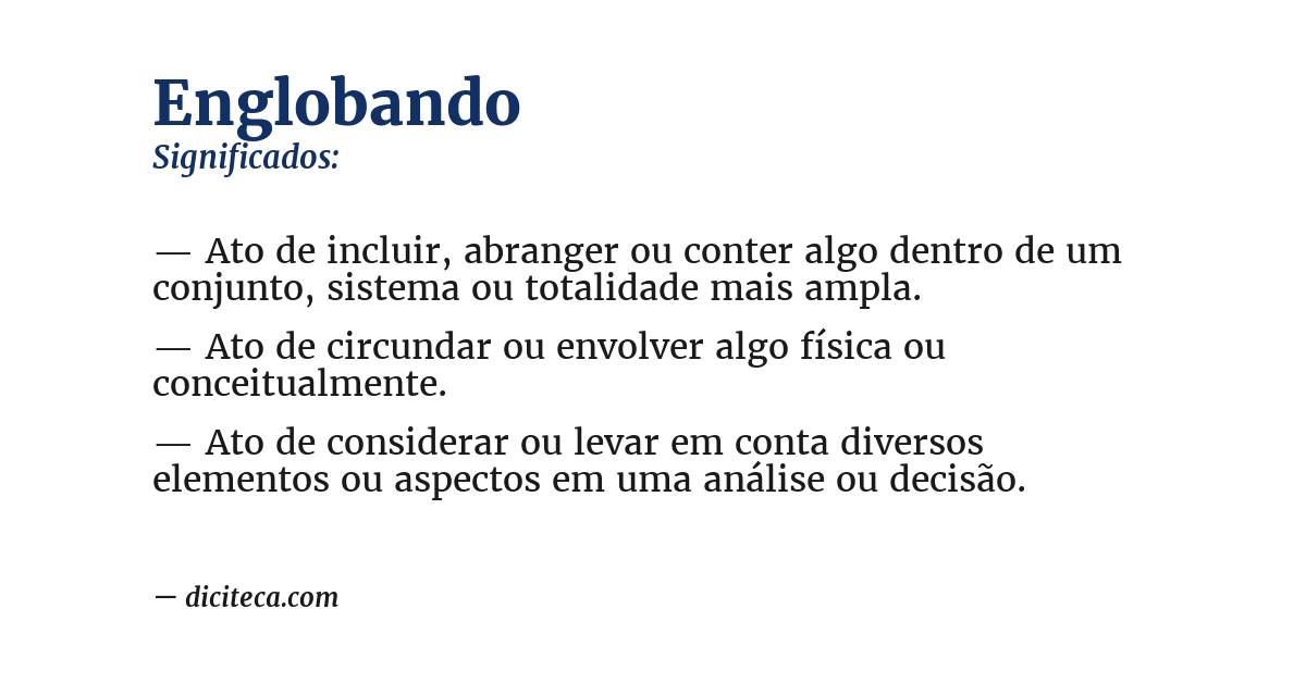 Significado de englobando