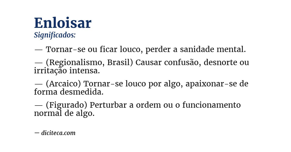 Significado de enloisar