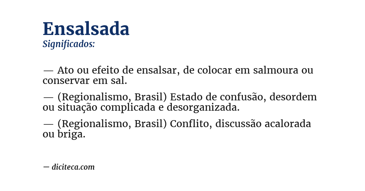 Significado de ensalsada