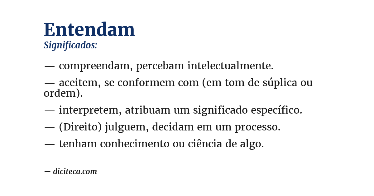 Significado de entendam