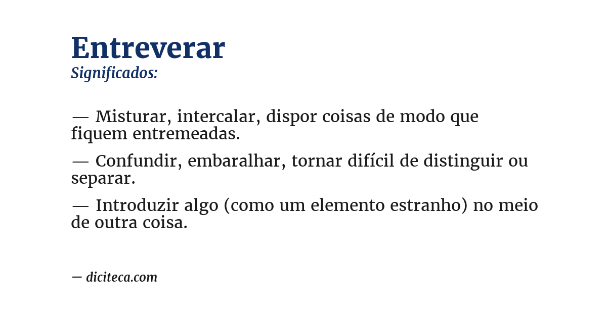 Significado de entreverar