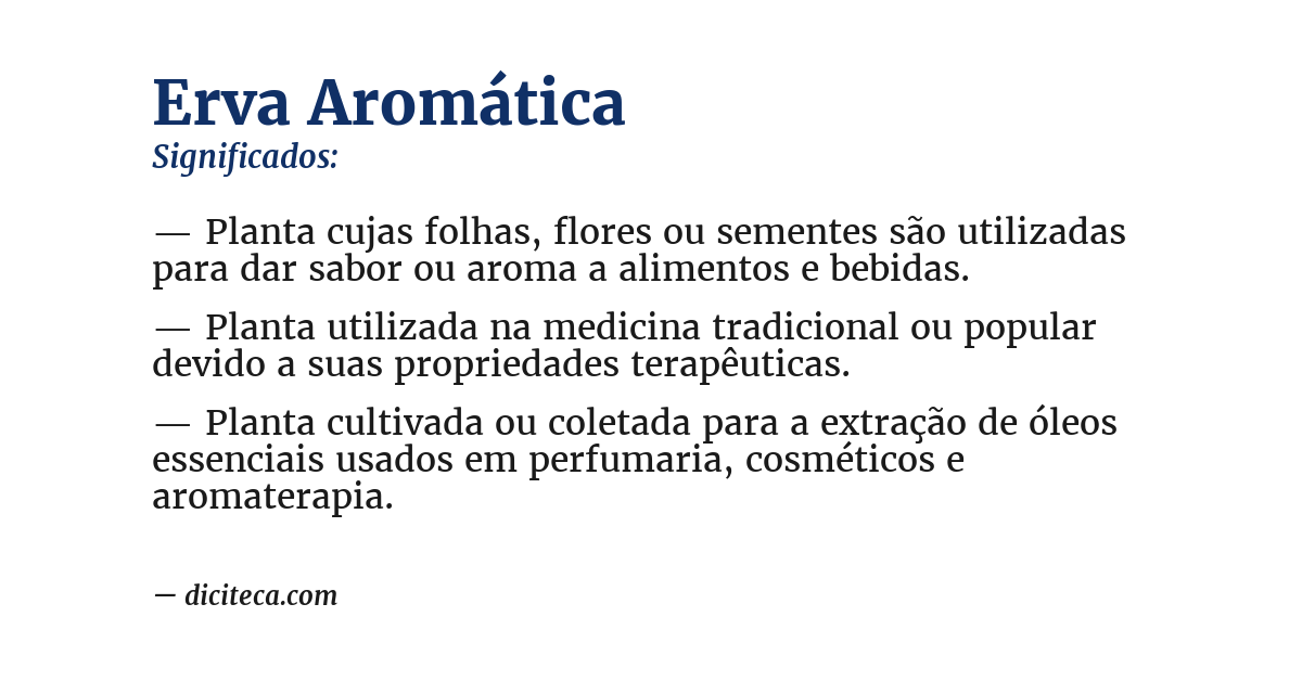 Significado de erva aromática