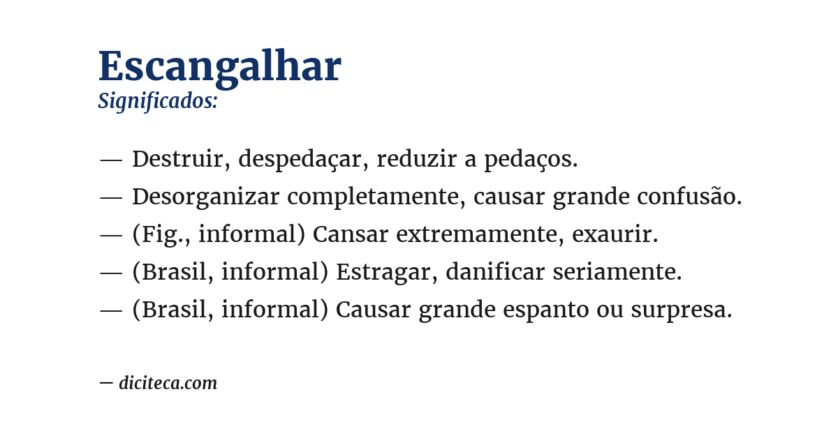 Significado de escangalhar