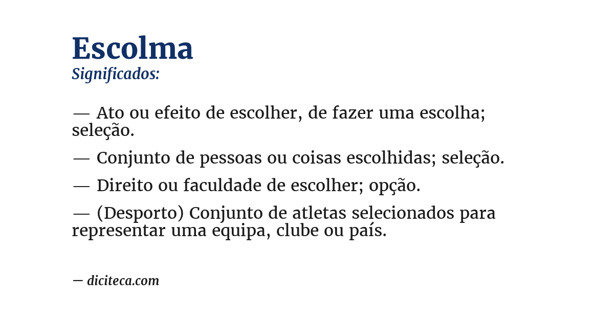 Significado de escolma