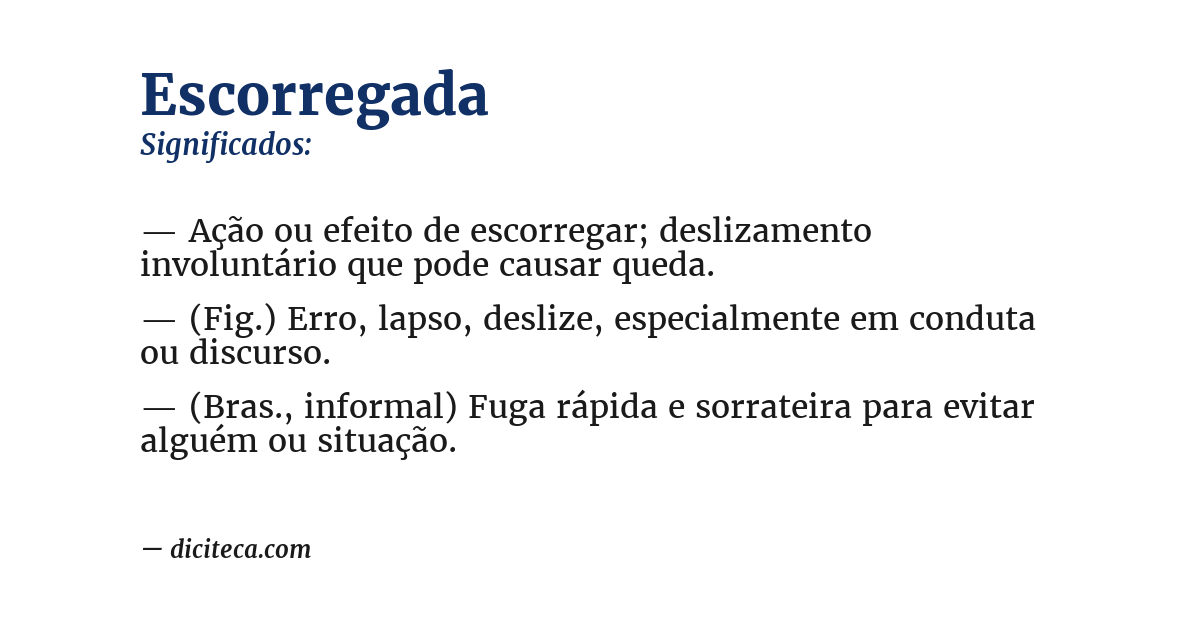 Significado de escorregada