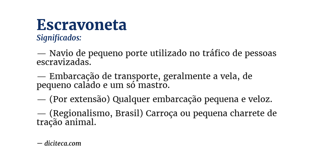 Significado de escravoneta
