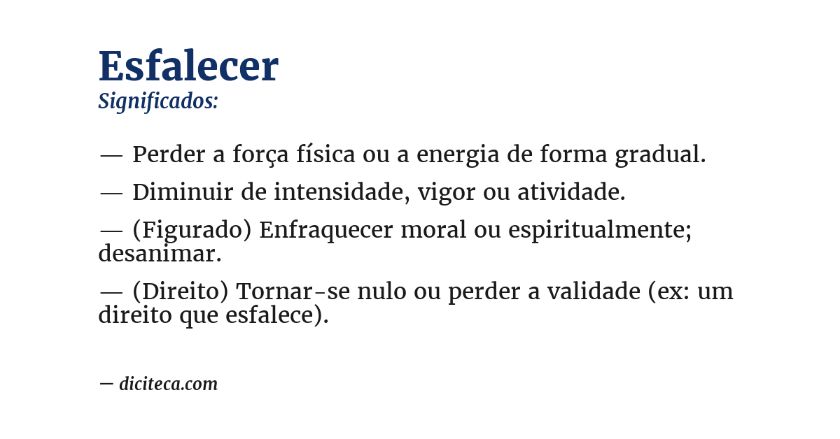 Significado de esfalecer