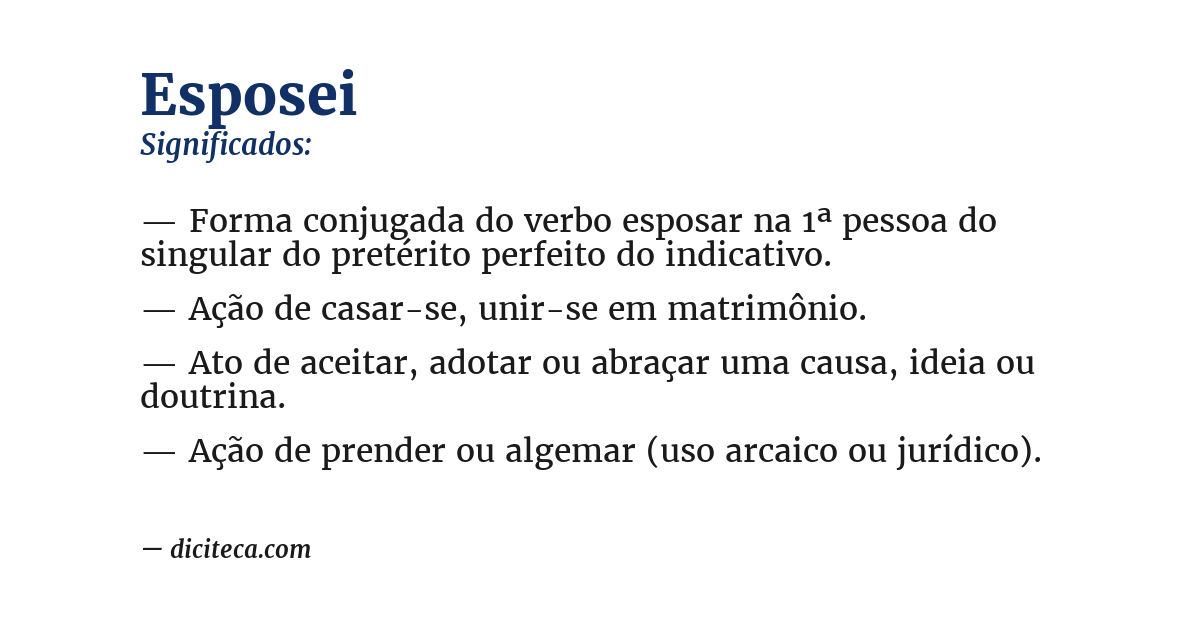 Significado de esposei