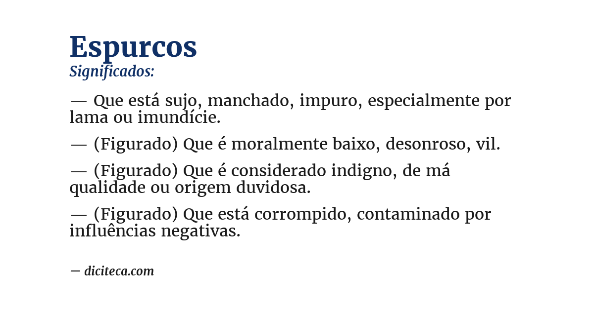 Significado de espurcos