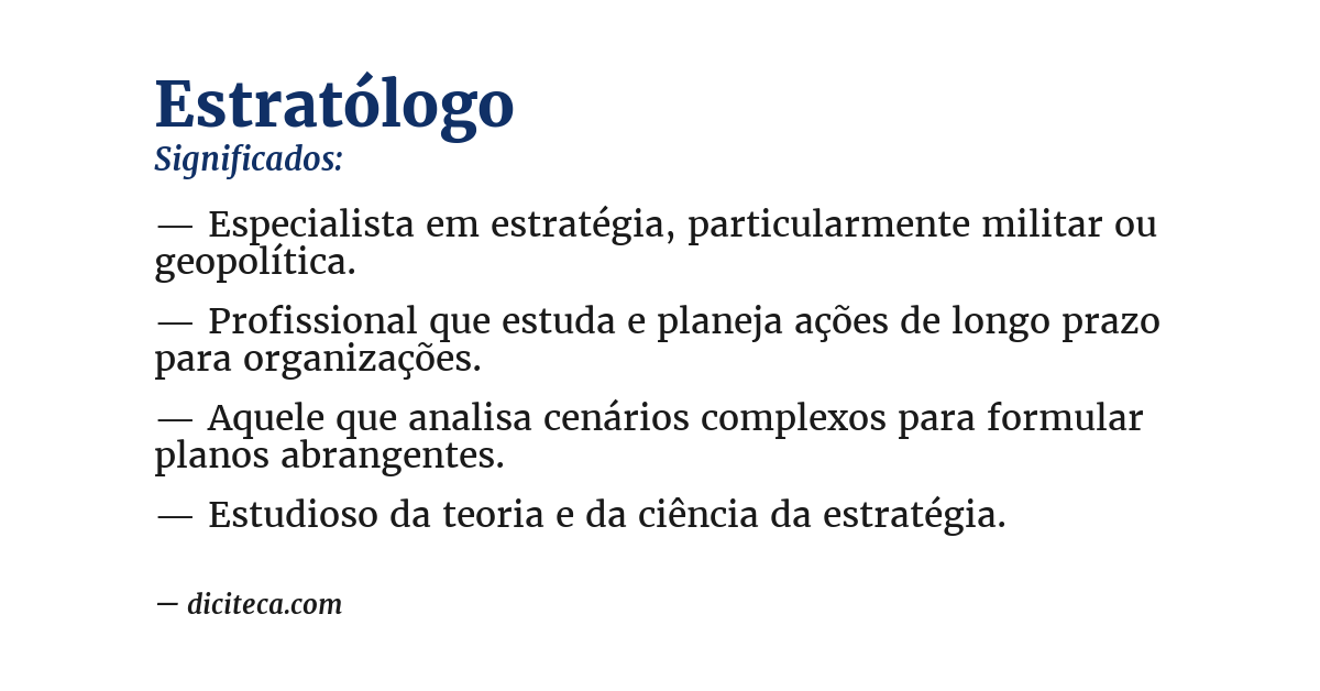 Significado de estratólogo