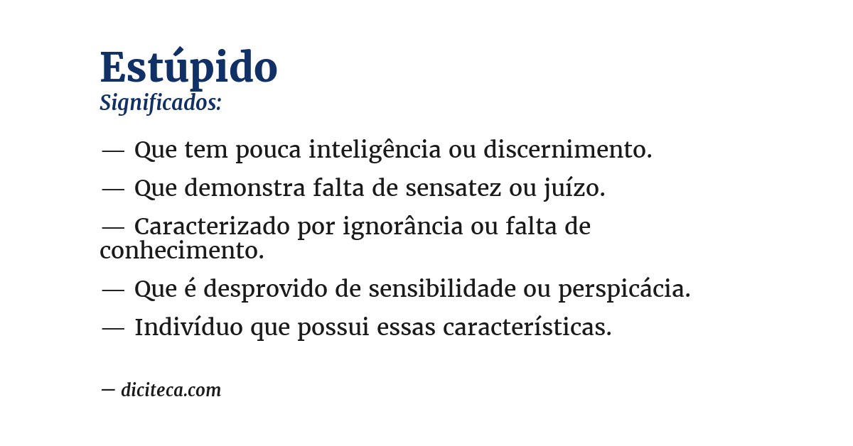 Significado de estúpido