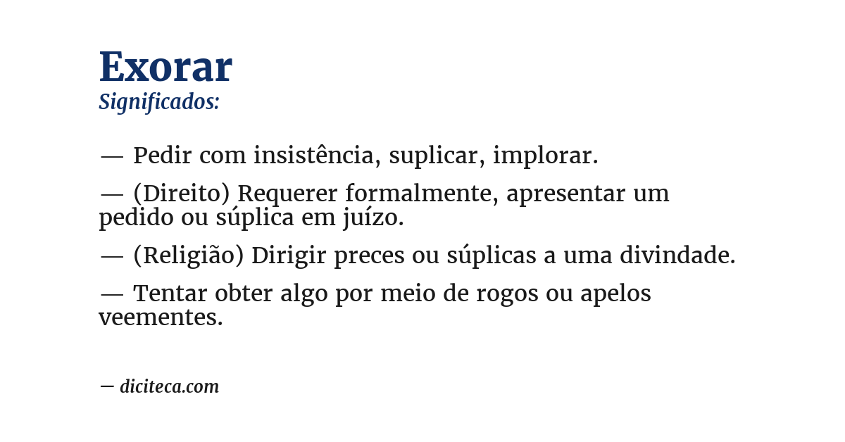 Significado de exorar