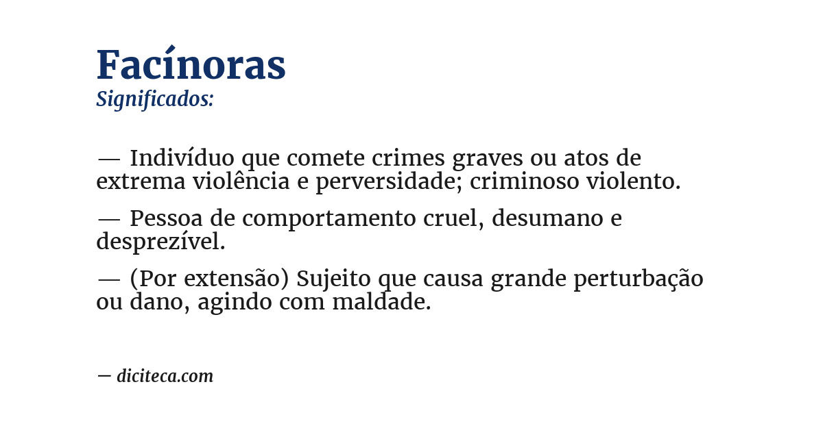 Significado de facínoras