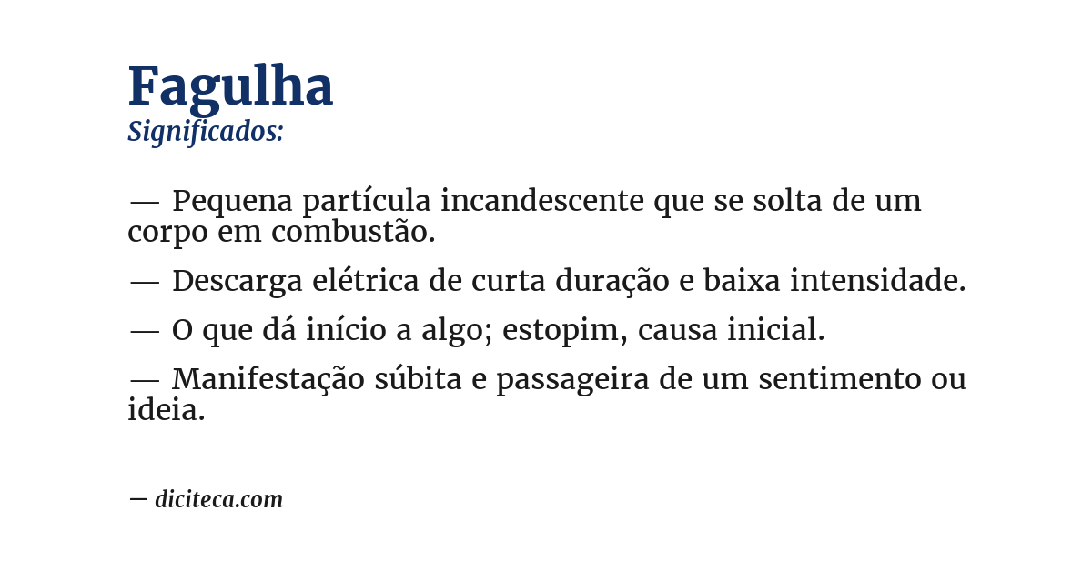 Significado de fagulha