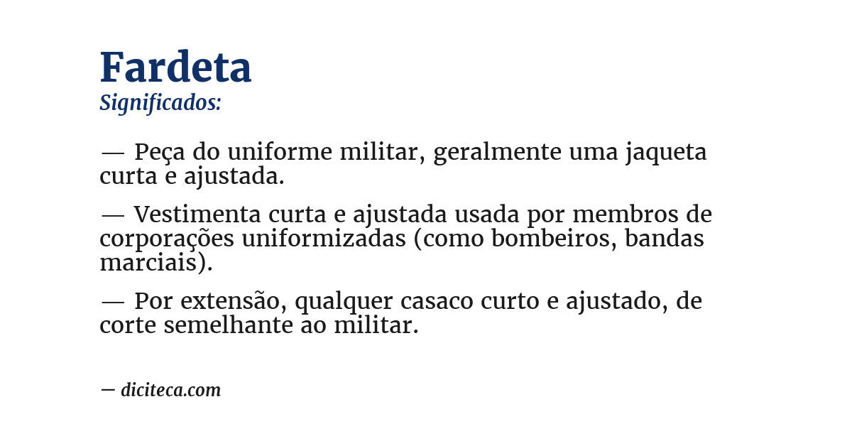 Significado de fardeta