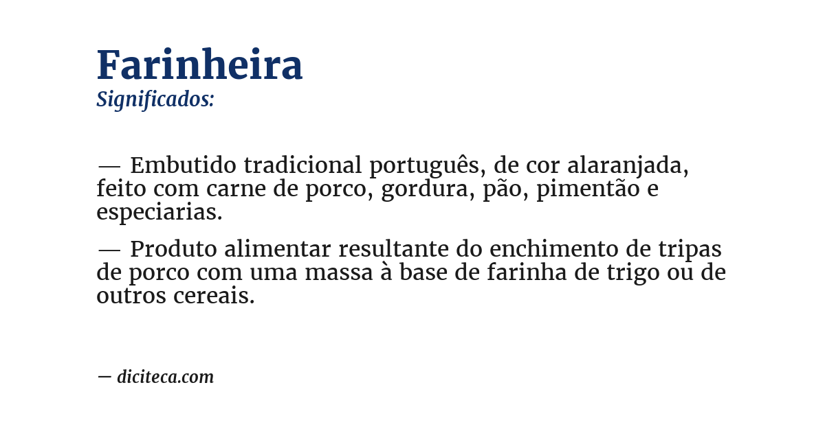 Significado de farinheira