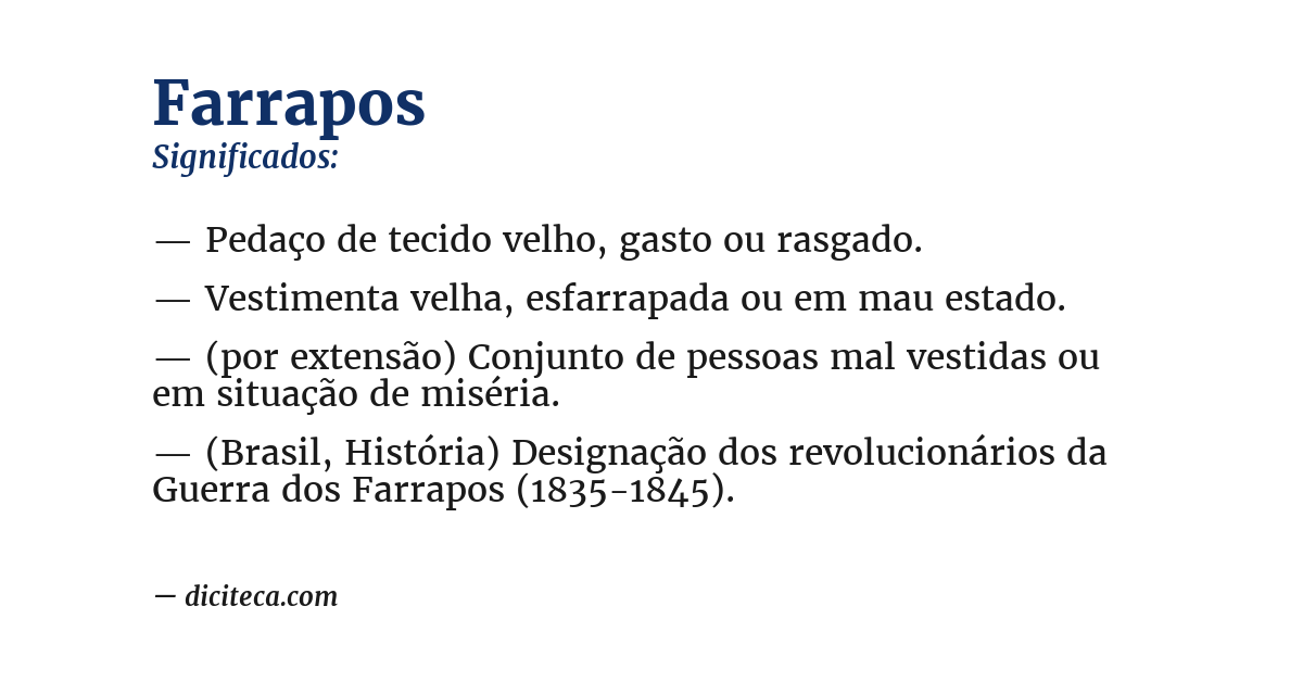 Significado de farrapos