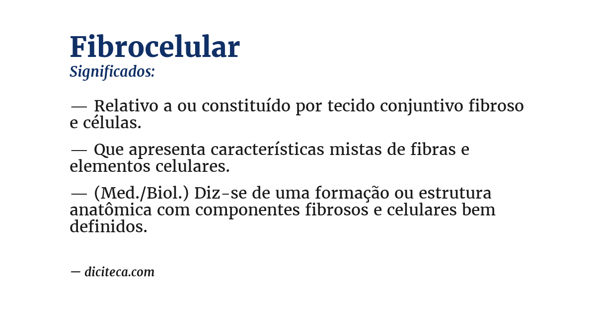 Significado de fibrocelular