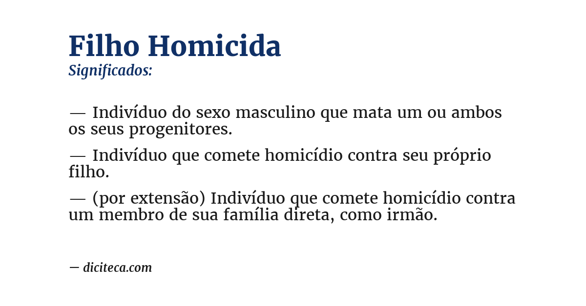Significado de filho homicida