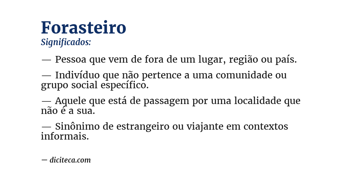 Significado de forasteiro