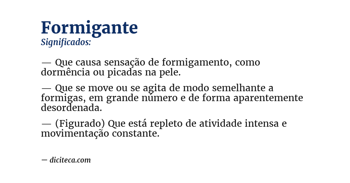 Significado de formigante