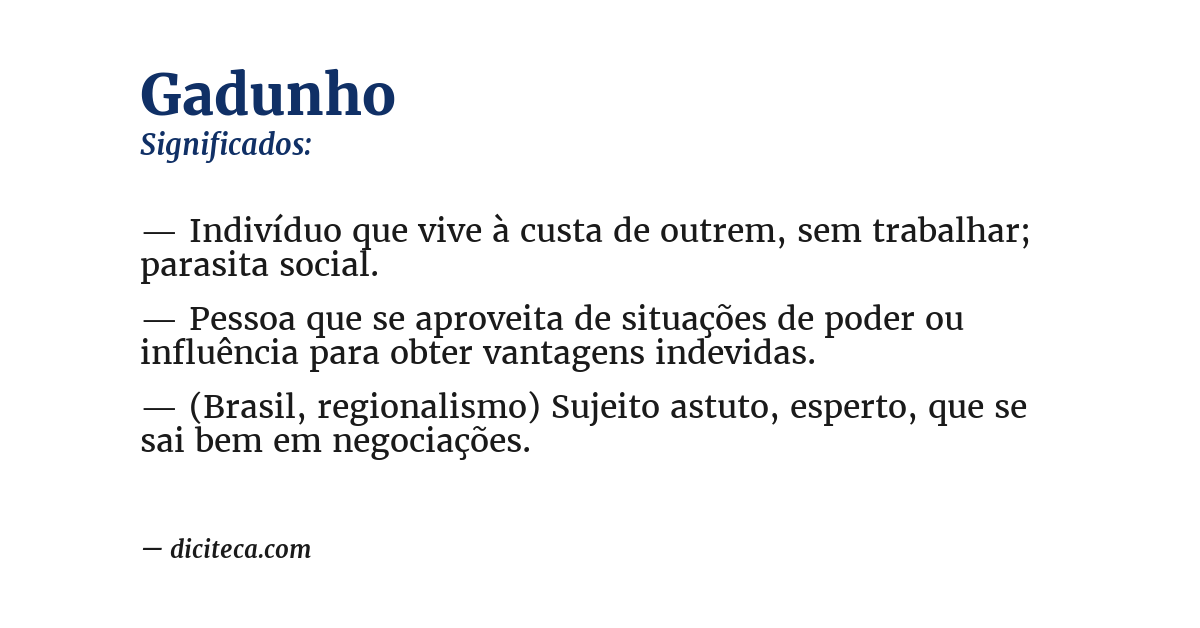 Significado de gadunho