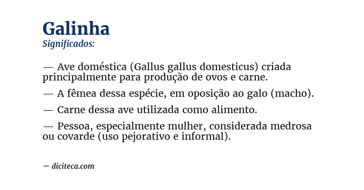 Significado de galinha